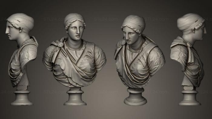 Бюсты и головы античные и исторические (Женский портрет, BUSTA_0272) 3D модель для ЧПУ станка